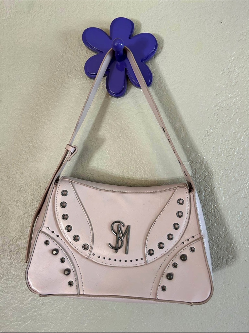 Steve Madden Light Pink Shoulder Bag - Stylish Studded Women’s Purse